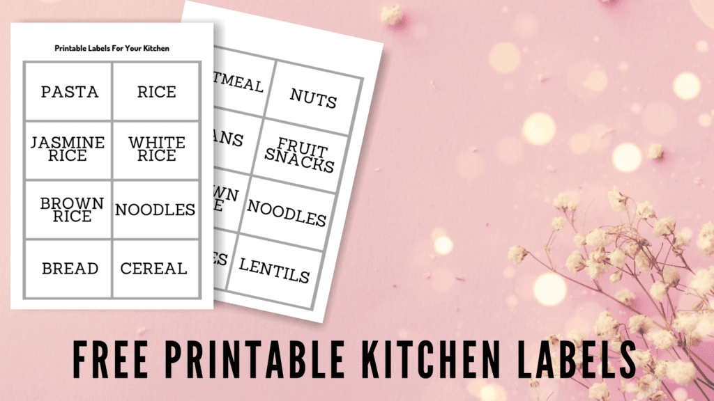 free printable kitchen labels