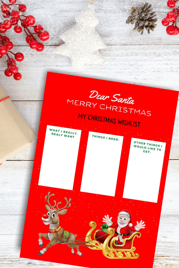 free printable letter to Santa