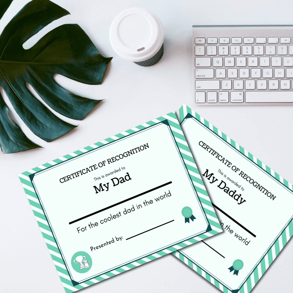 FATHER DAY PRINTABLE CERTIFICATE