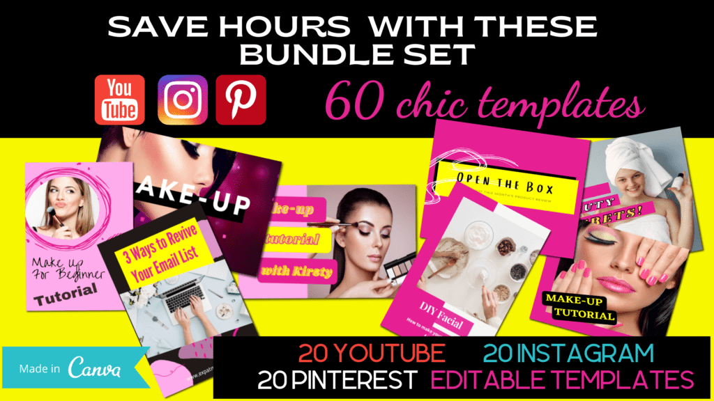 Bundle set social media editable templates