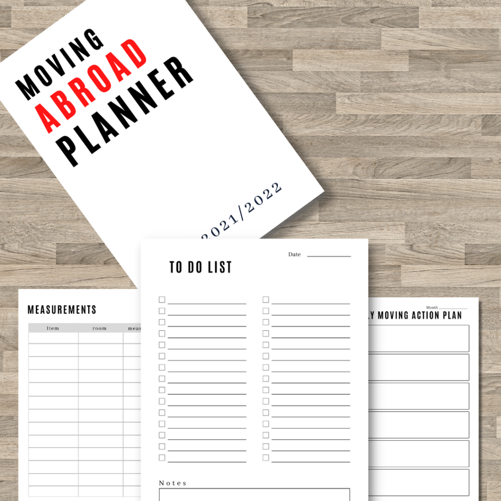 PRINTABLE MOVING ABROAD PLANNER