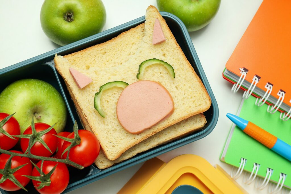 Lunch box with food, lunch box with food for child for school